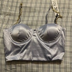 Light blue Satin Top